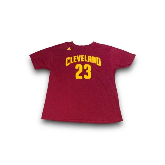Cleveland Cavaliers LeBron James NBA Adidas jersey tee shirt maroon men’s 2XL - Picture 2 of 5